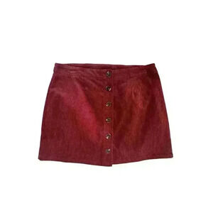 Women's Corduroy Burnt Orange Mini Skirt Tomato‎ Girl Summer Size Large L New